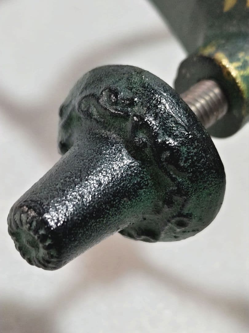 特製美術床置　金属工芸　御所車　花器　花生　花びん　花入　菊模様　置物飾り