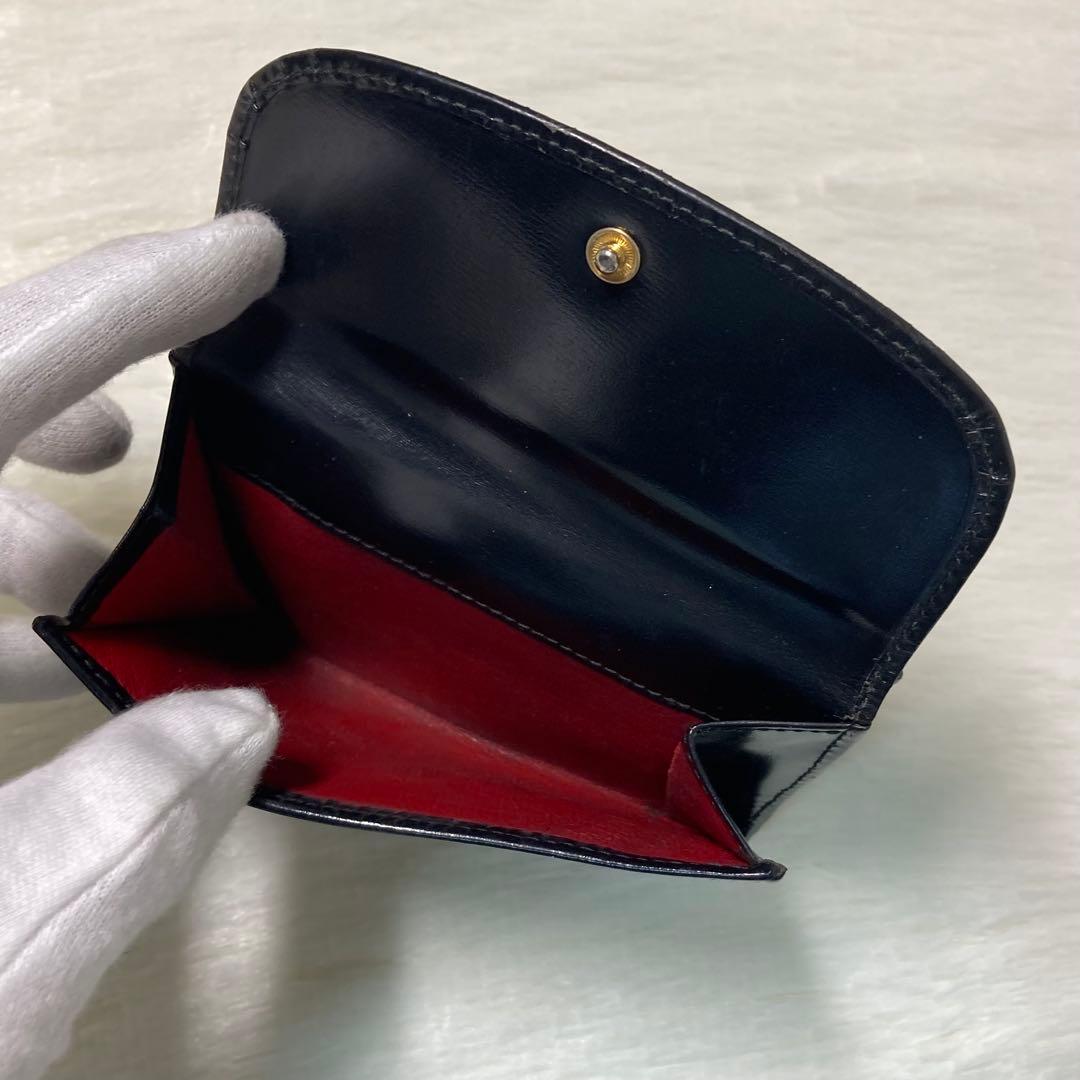 お買い得品　GUCCI グッチ　二つ折り　折り財布　折りたたみ　黒　赤　バイカラ