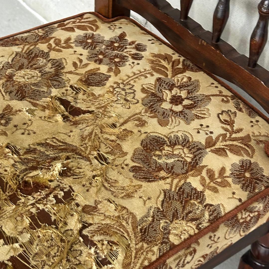 ✦80s✦昭和レトロ ゴブラン織 ヴィンテージ スピンドルチェア 木製 古家具