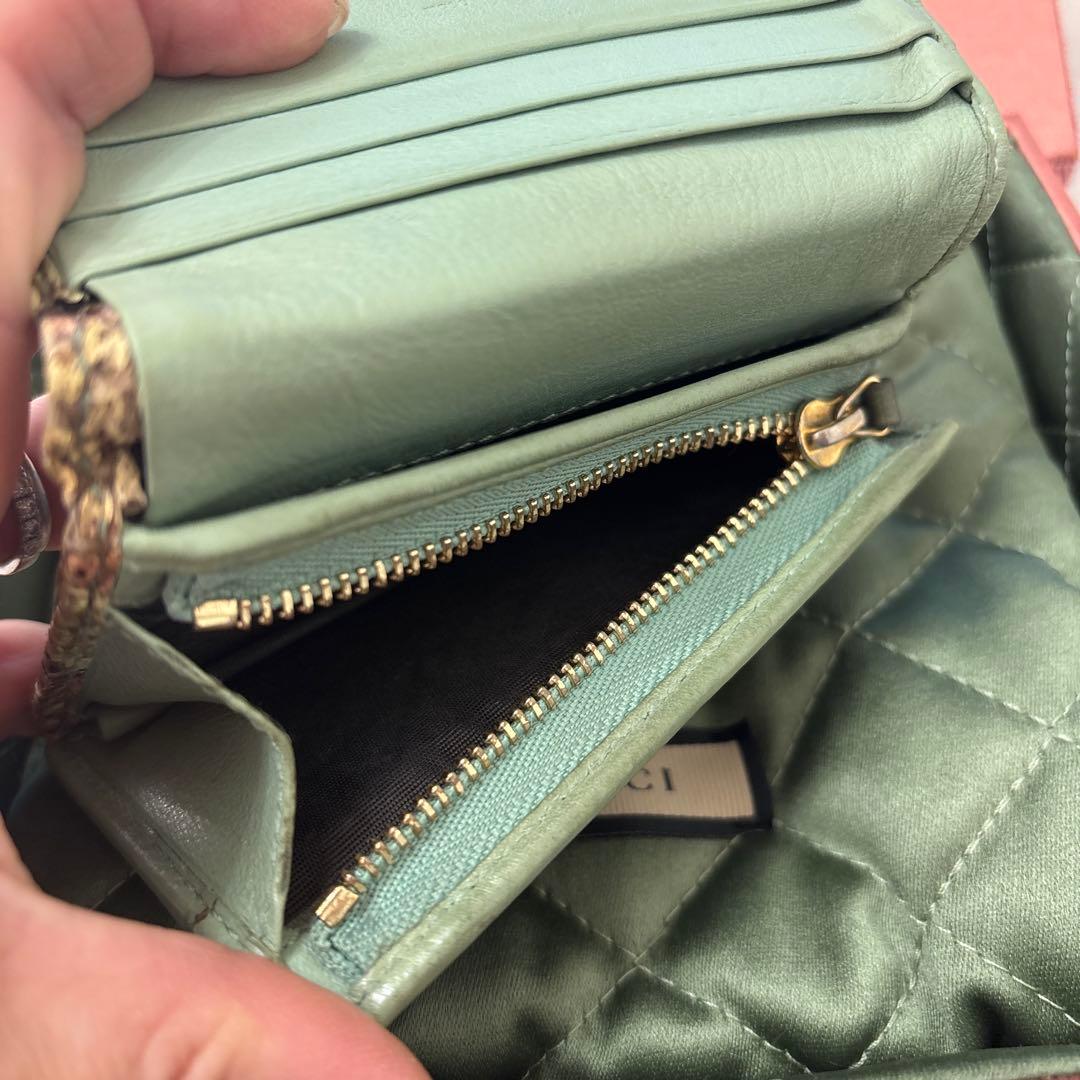 【箱付き】GUCCI GGマーモント パイソン 二つ折り財布