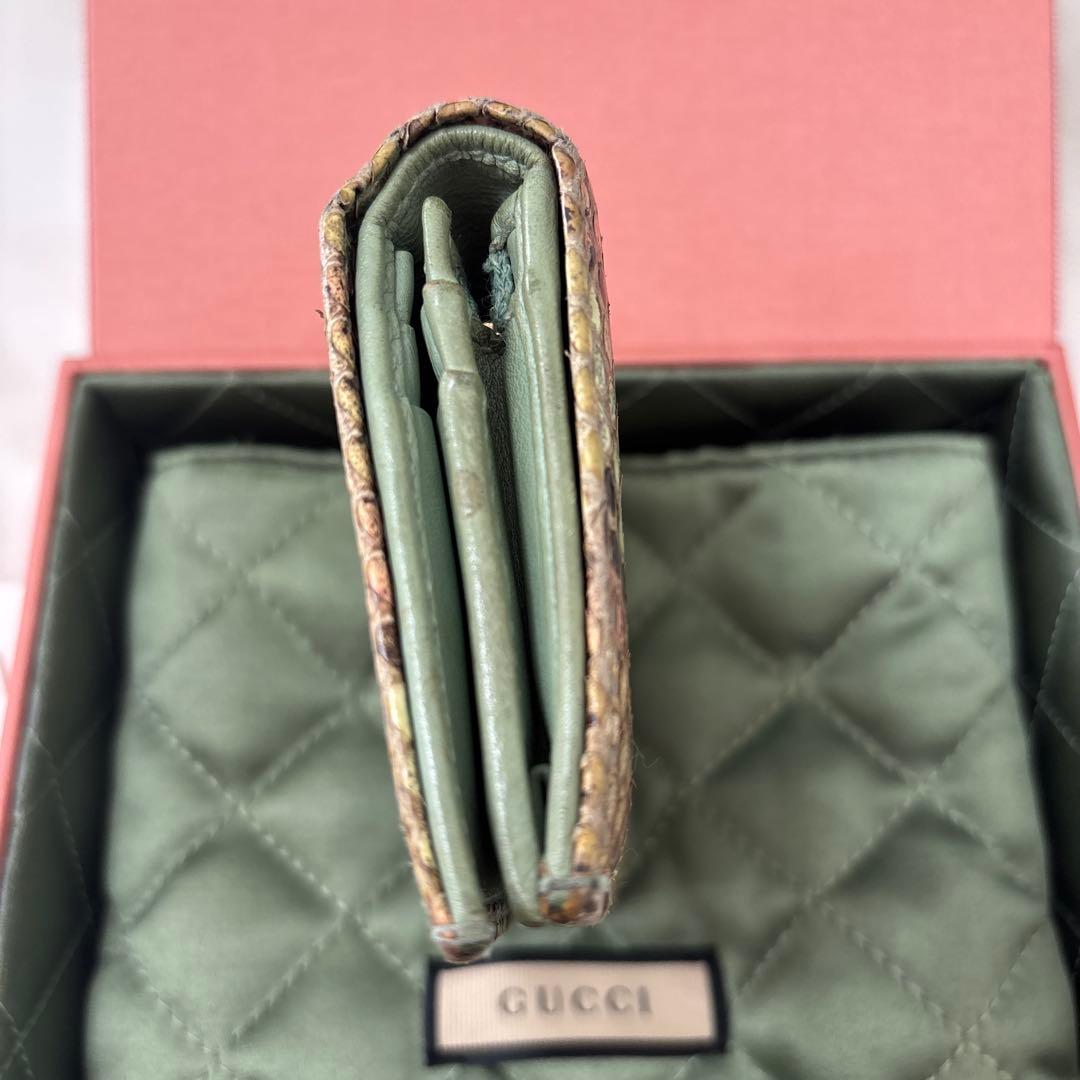 【箱付き】GUCCI GGマーモント パイソン 二つ折り財布