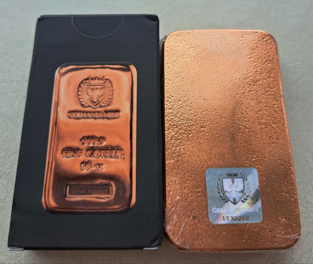 ゲルマニア純銅10オンスキャストバー