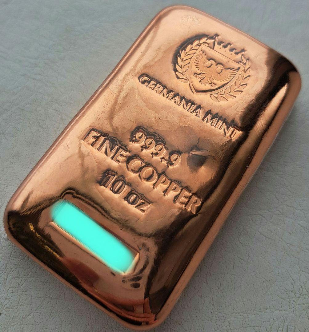 ゲルマニア純銅10オンスキャストバー