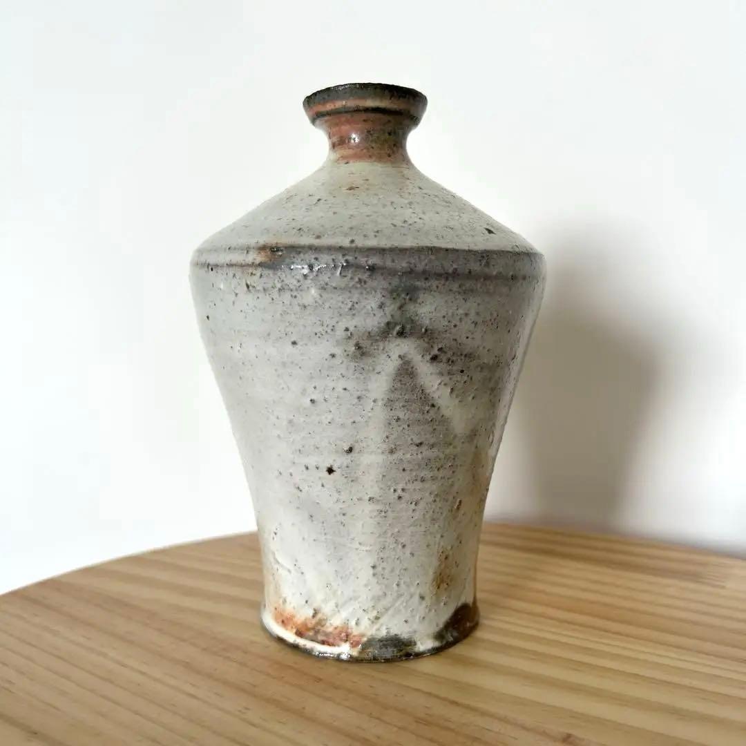 境道一 粉引 花入れ 花瓶