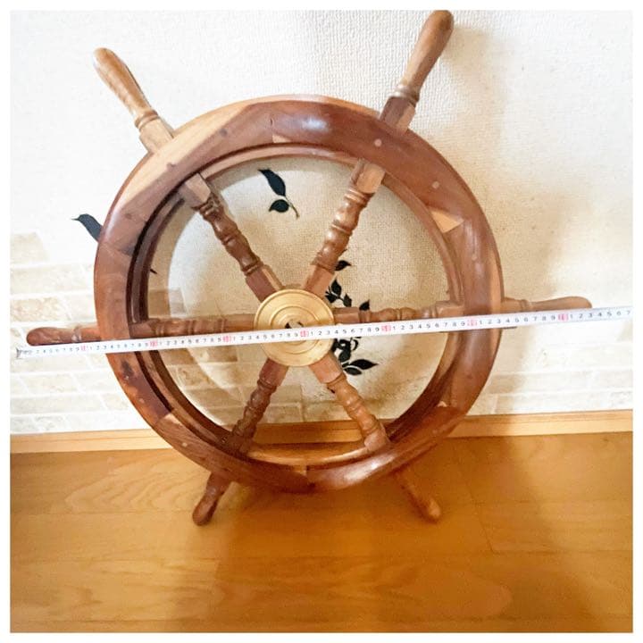 アンティーク  木製ラット  舵輪  舵