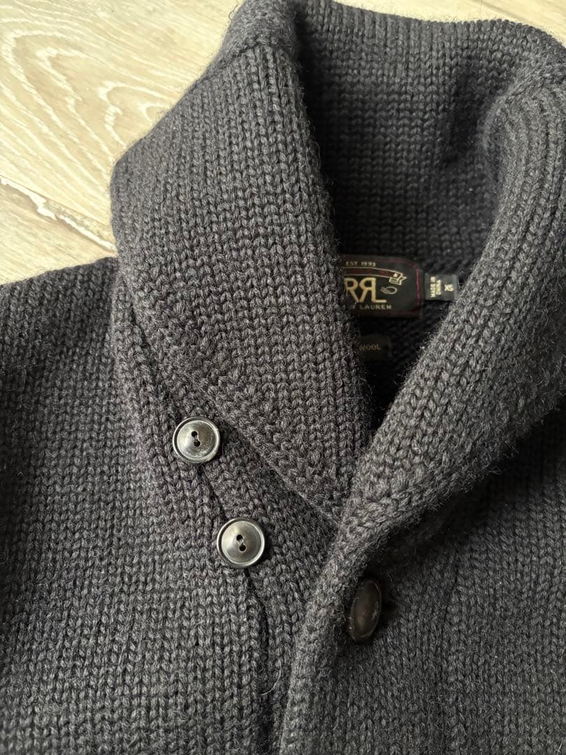 Y*︎様 RRLローゲージウールショールカラーニットJK BLACK