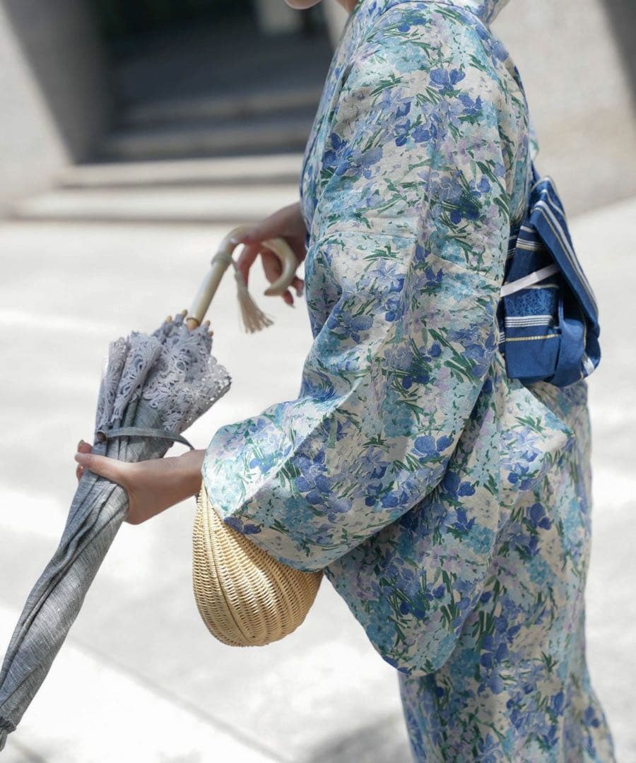 新品同様【定価2.6万】浴衣 兵児帯セットLiberty Fabric HUIT