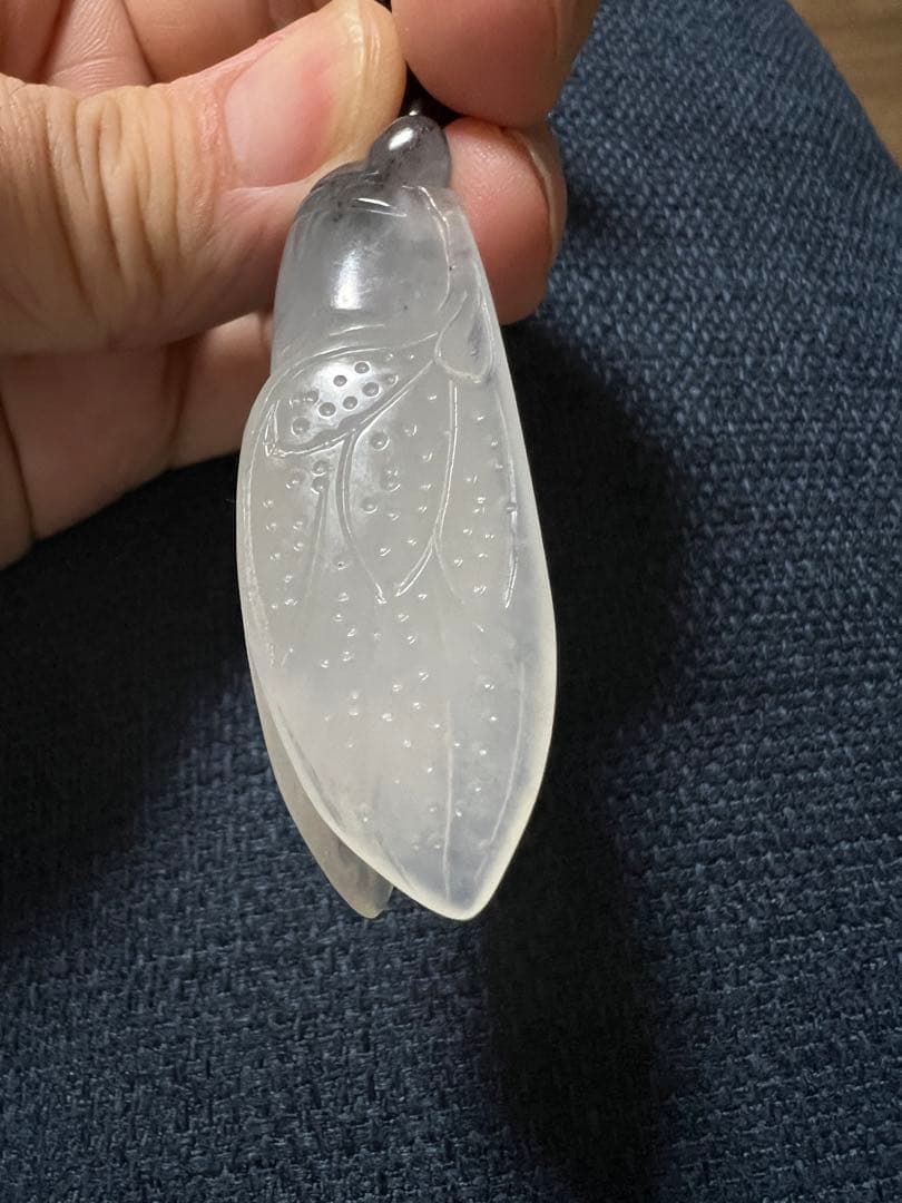 高品質 玉石彫刻 蝉　ペンダント　コレクション 送料無料