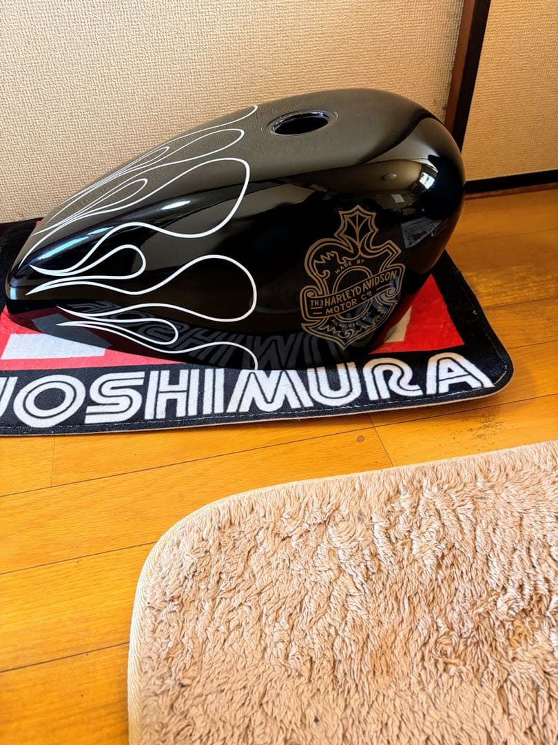 サイモン SIMON ハーレーダビッドソン タンク カバー ブラックフレイム