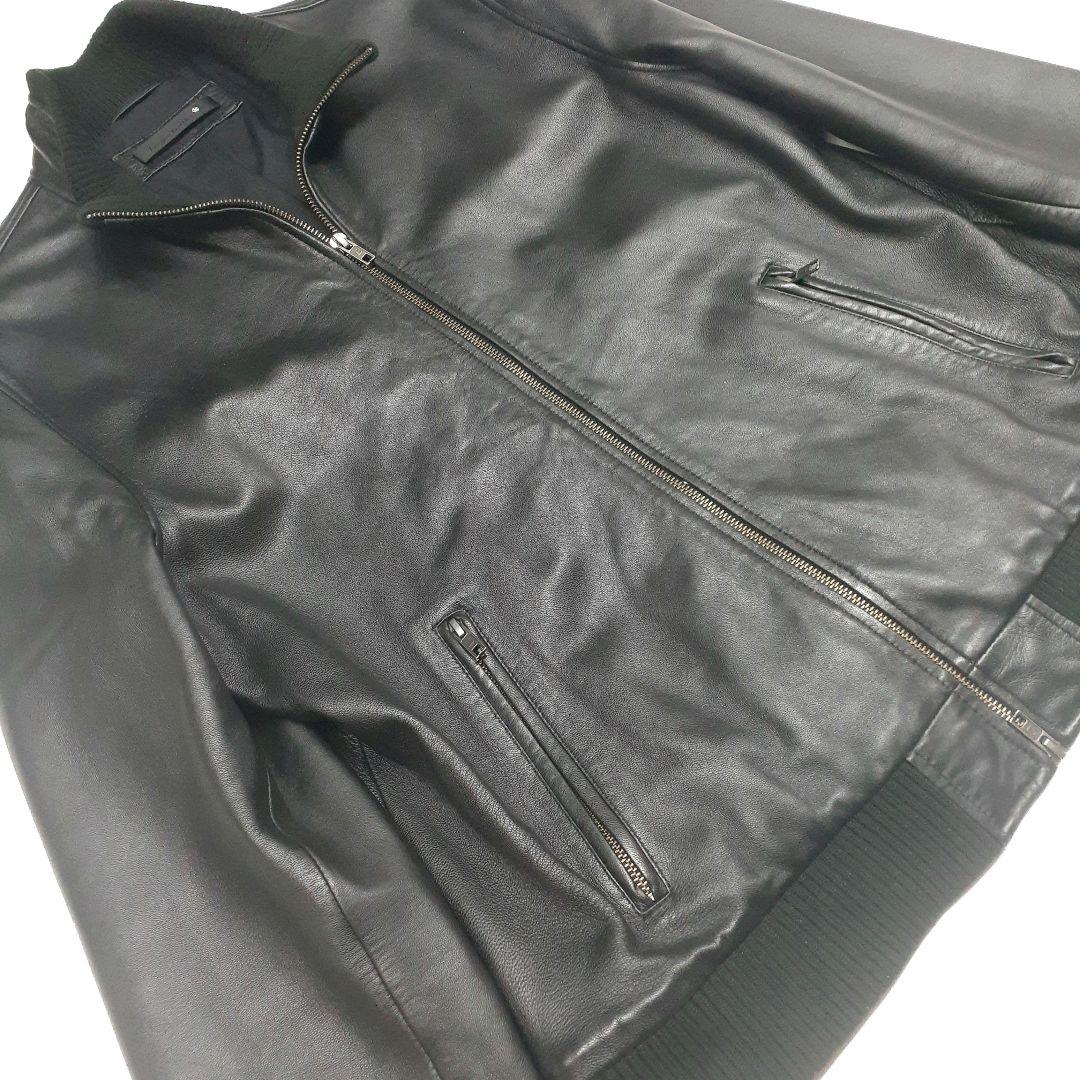 希少３Lサイズ 美品 リューグーレザーズ シングルライダースジャケット 黒