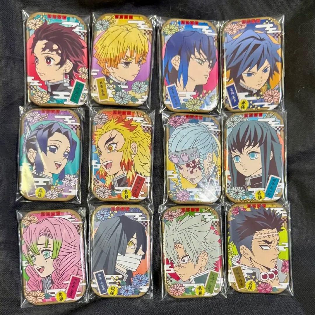 【 コンプ 】鬼滅の刃　まるかくカンバッジ　義勇　無一郎　実弥　しのぶ　蜜璃