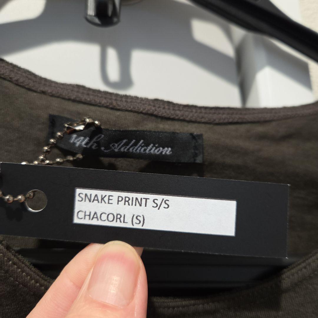 14th Addiction Snake Print Tシャツ S チャコール