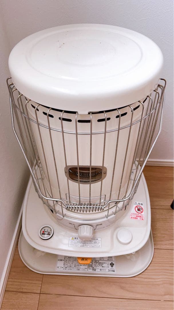 ホワイト 円筒形 ストーブ ガード付き