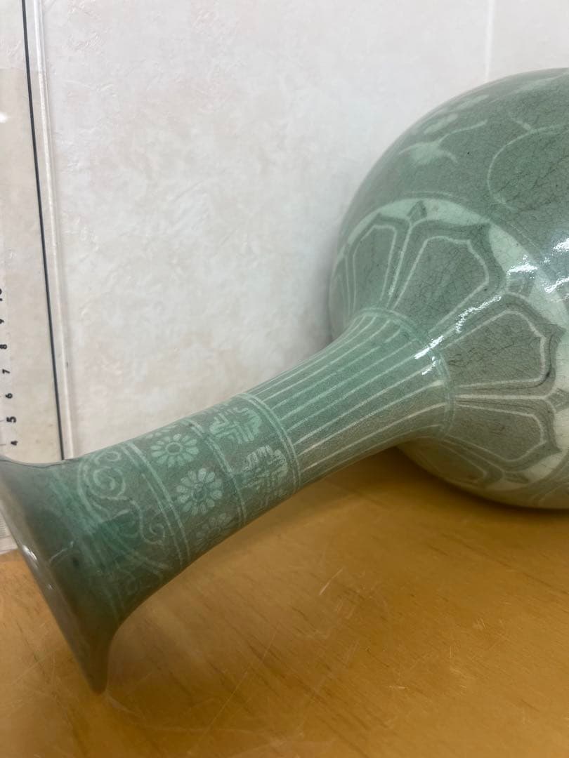 朝鮮李朝高麗天球瓶　古美術　唐物コレクション韓国骨董　アンティーク江戸　青磁