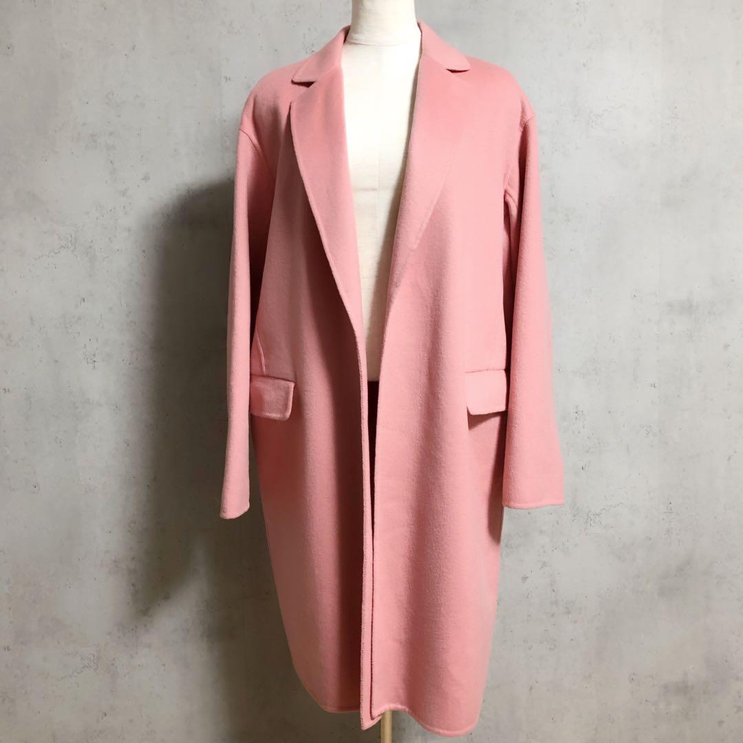 美品　CYCLAS シクラス　カシミヤ　ダブルフェイスリバーコート