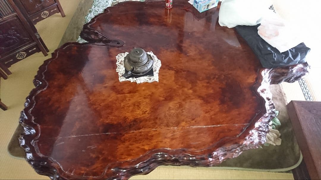 花梨大型テーブル1枚物極美品！引き取り限定！