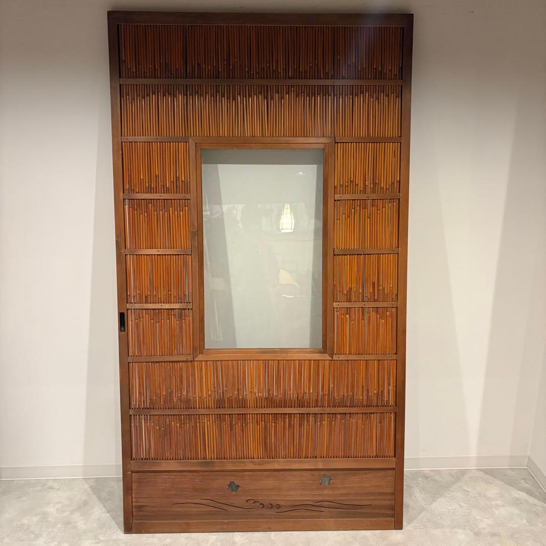 古い建具 ガラス戸 1枚 簾戸 すど 葦戸よしど 夏障子 御簾戸 2/4