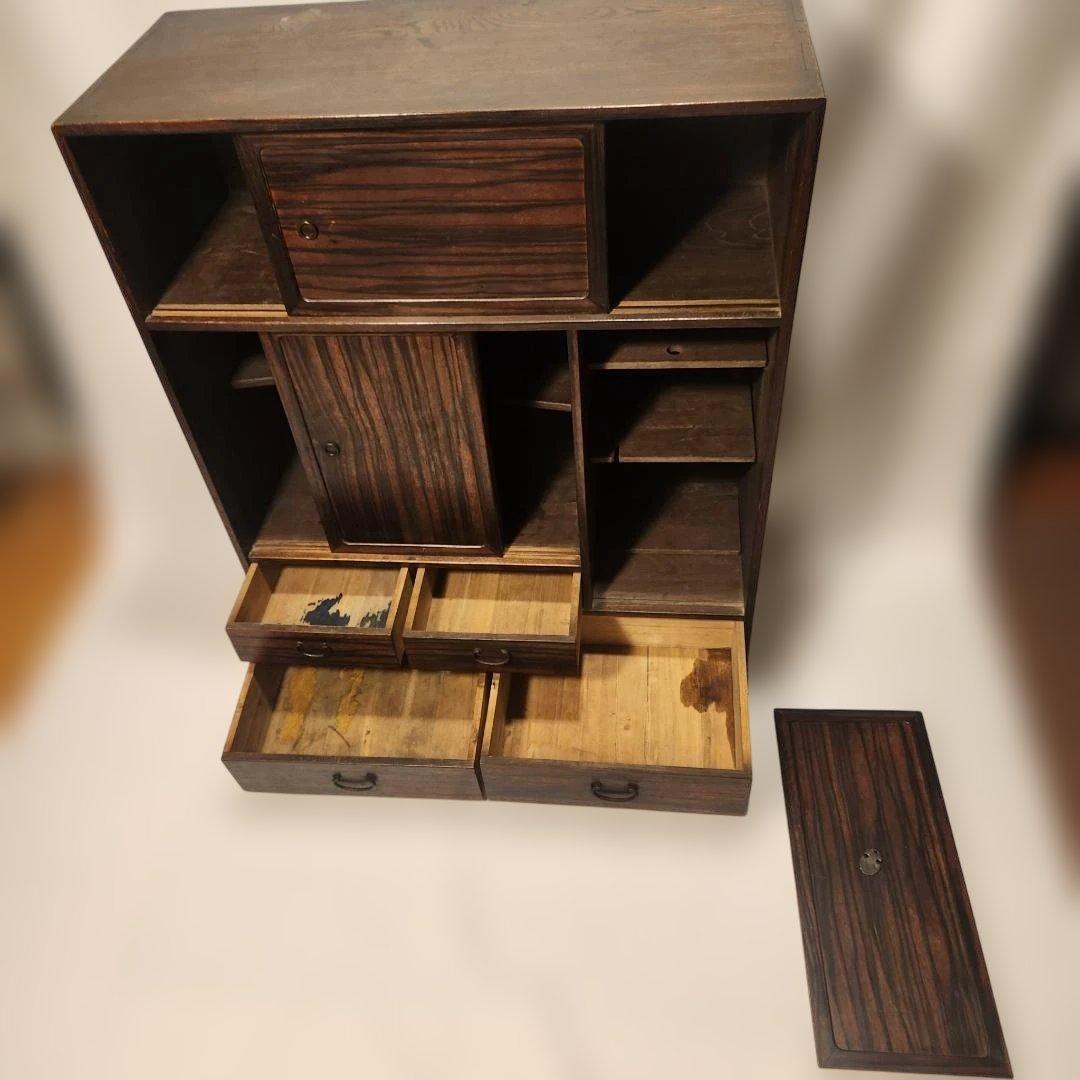 時代箪笥 茶箪笥 飾り棚 引戸 引出し 和家具 古民具 アンティーク 昭和レトロ