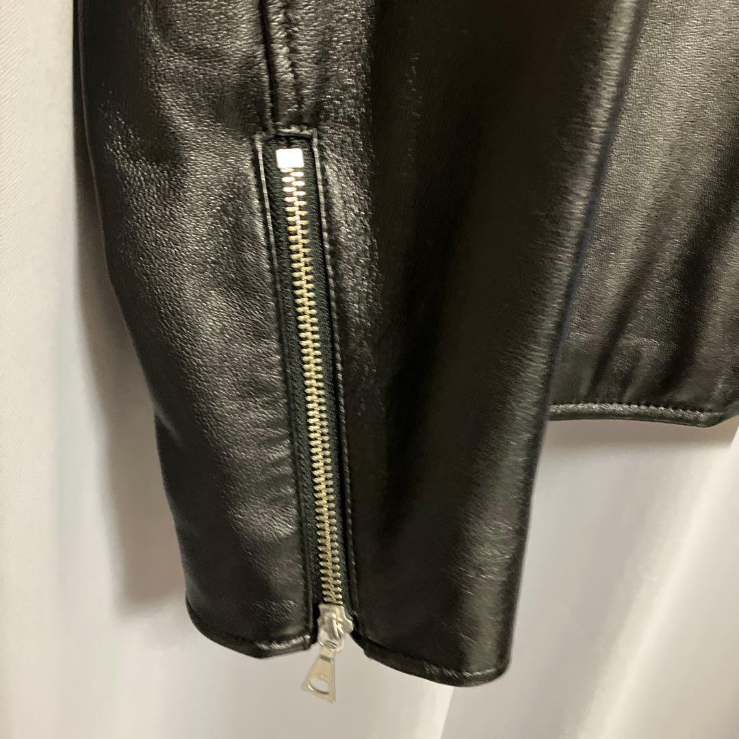 ビームス ハート　レザージャケット シングルライダース　羊革　黒　Lサイズ