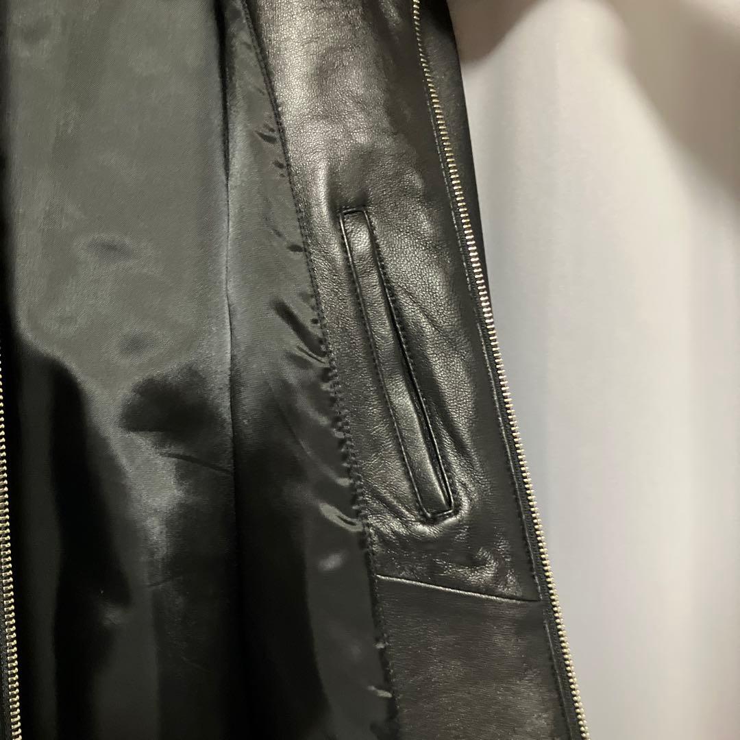 ビームス ハート　レザージャケット シングルライダース　羊革　黒　Lサイズ