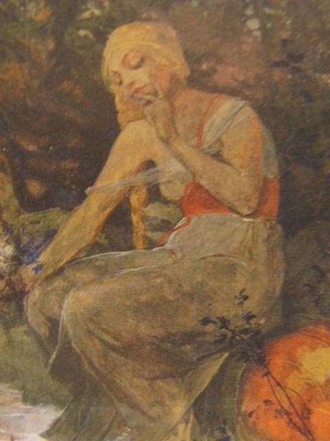 アルフォンス・ミュシャ、女占い師、希少な画集より、新品高級額