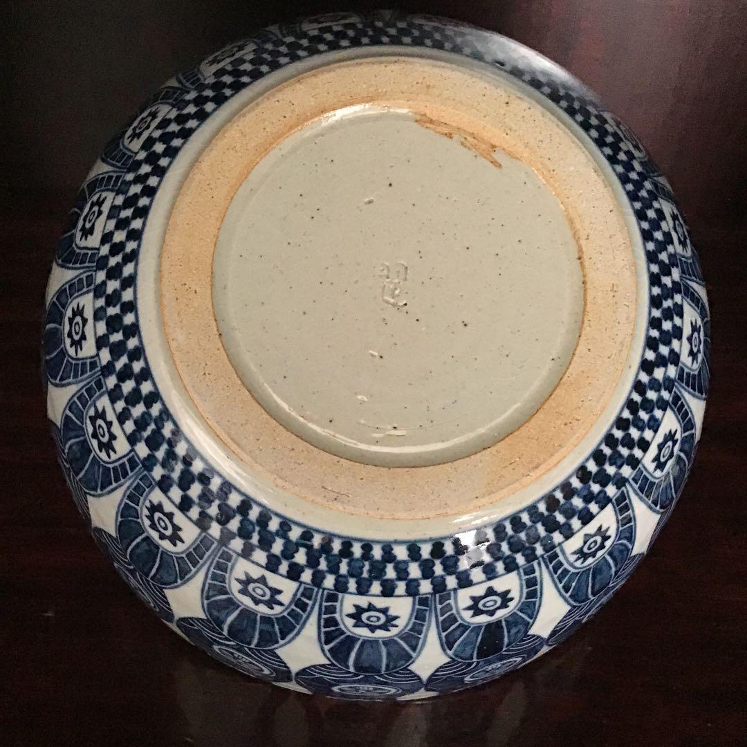 谷中耀子　染付　鉢　径22.3cm 高11.3cm個展作品