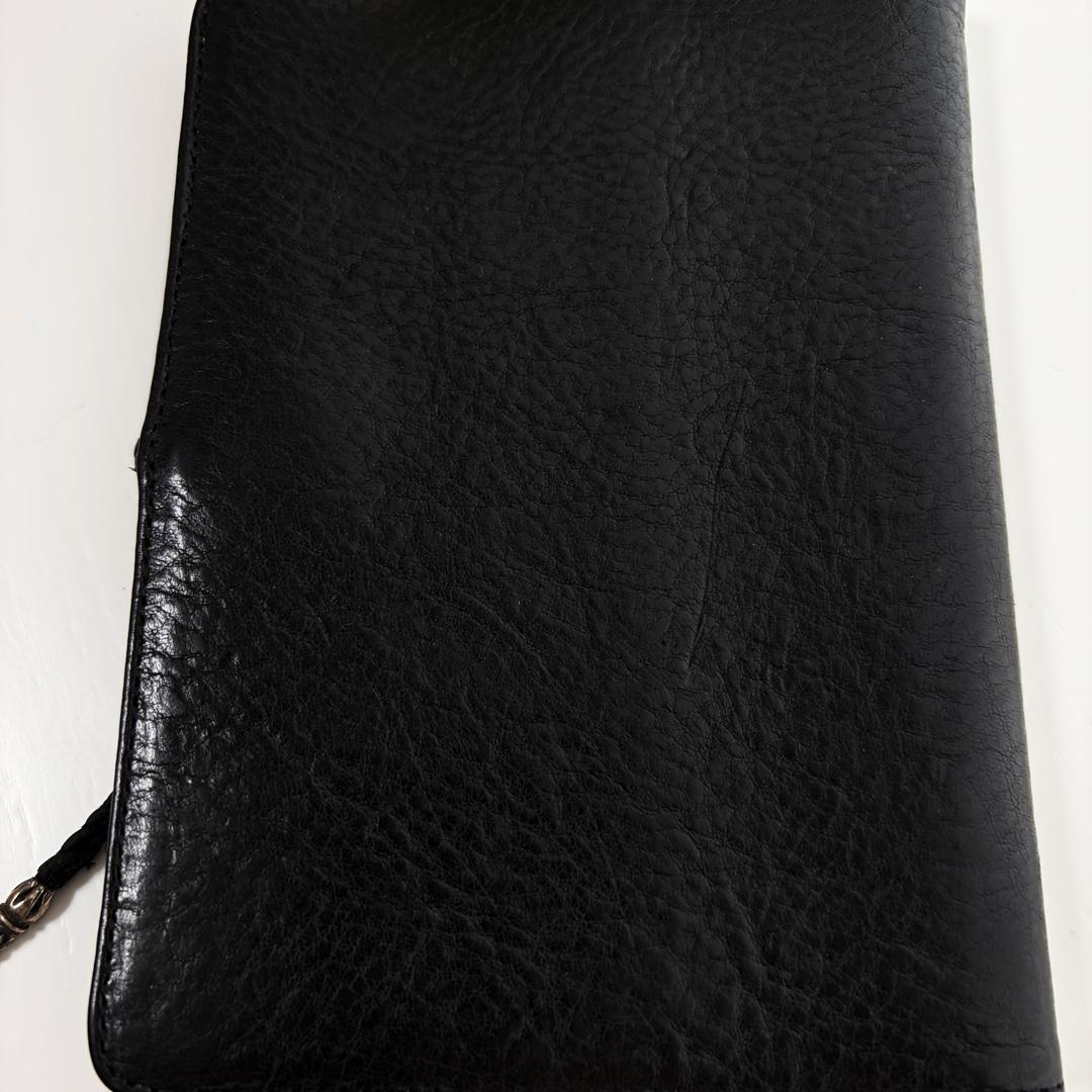 クロムハーツ アジェンダ クロスボールボタンレザーブックカバー 手帳カバー