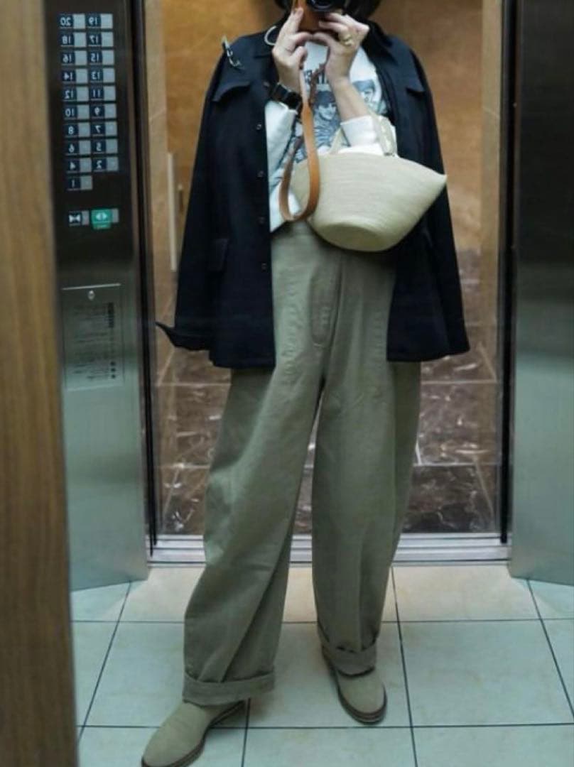 Ron Herman ロンハーマン RHC ワイドチノパンツ ベージュ S