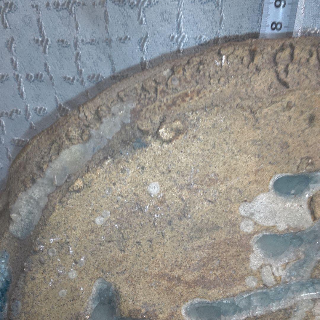 黄瀬戸 ？ 陶板 き裂 カマワレ シミ・シワあります欠けも