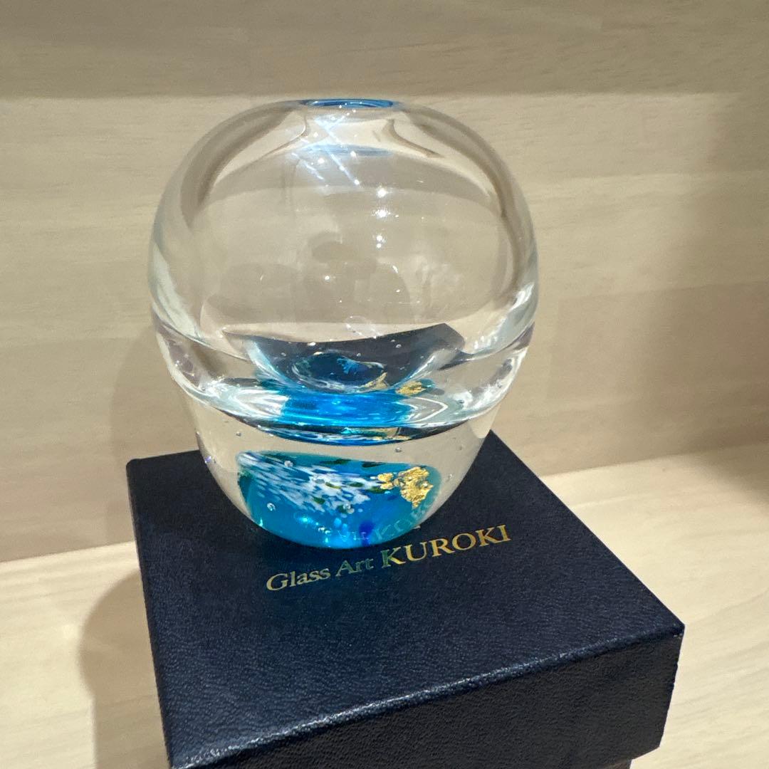 未使用品！ ☆グラスアート☆ 黒木国昭 作 一輪挿し