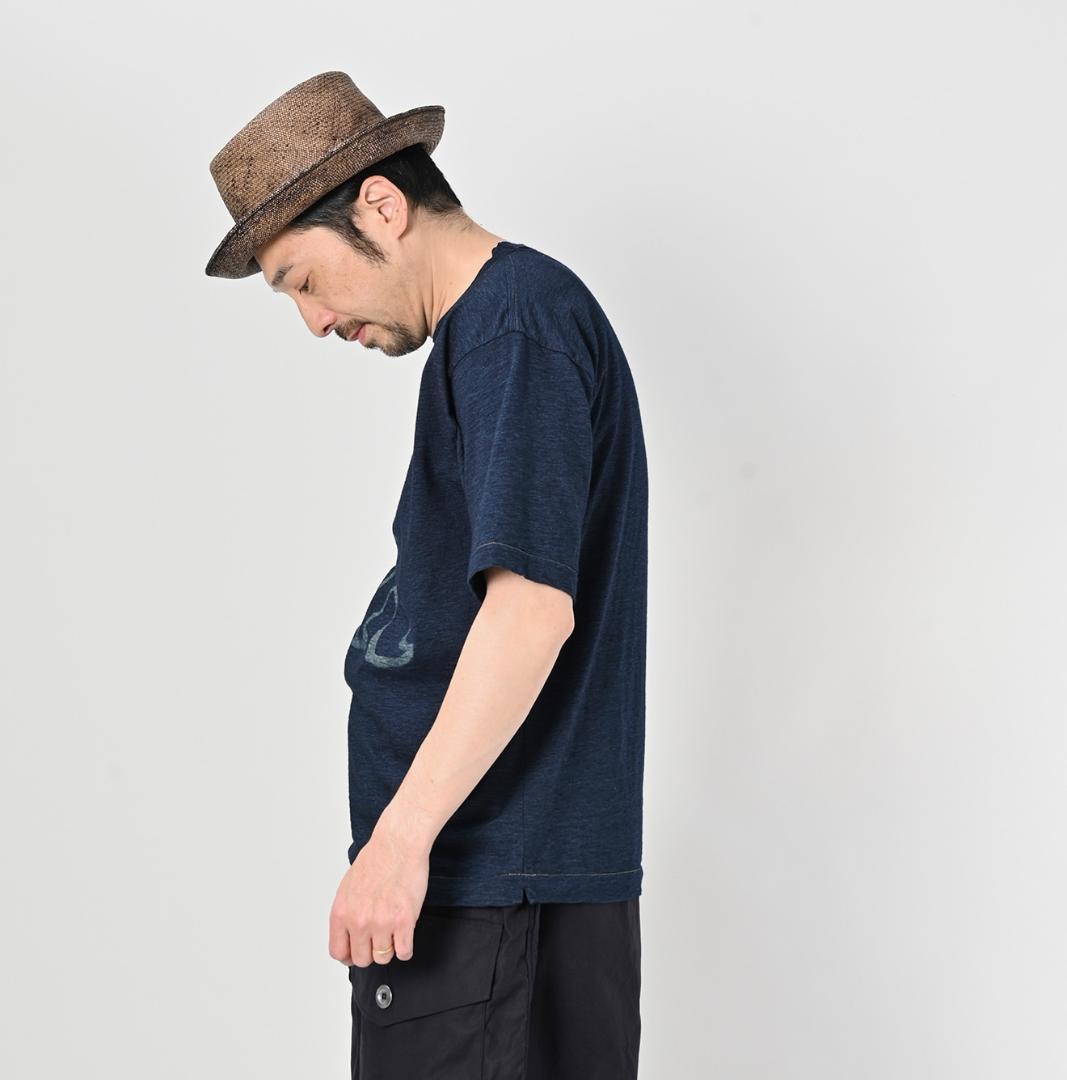 45R ピースバードプリントの90845星Tシャツ インディゴ サイズL