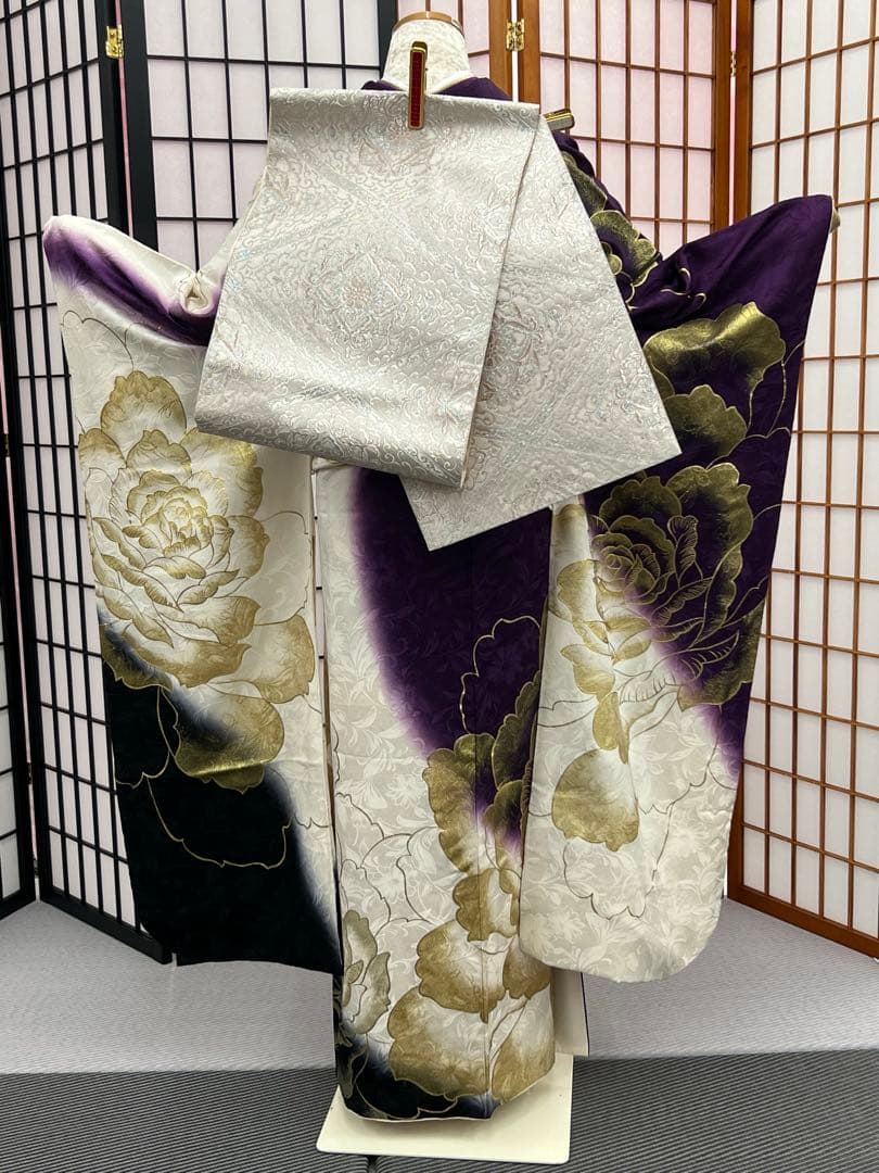 コキンですumean成人式 正絹振袖セット+着付け小物、襦袢セット
