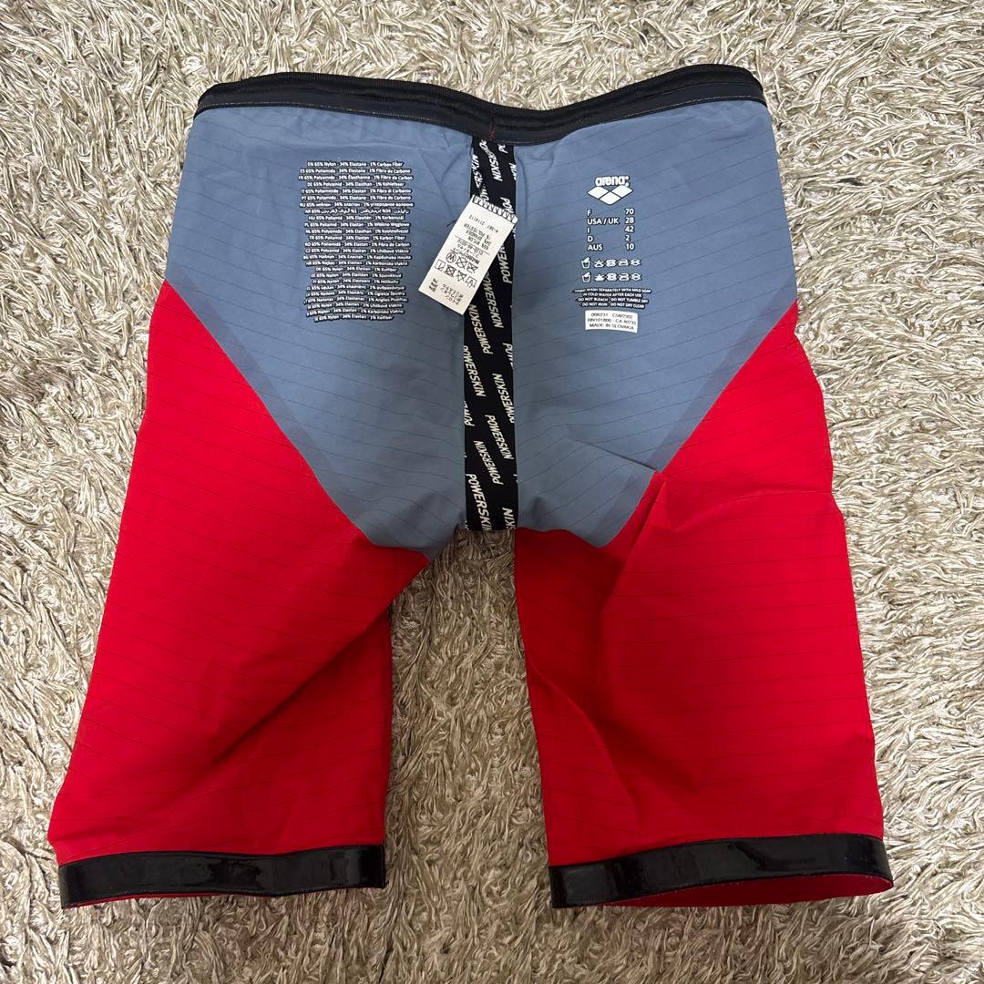 arena 赤 ストライプ 競泳水着 ハーフパンツ
