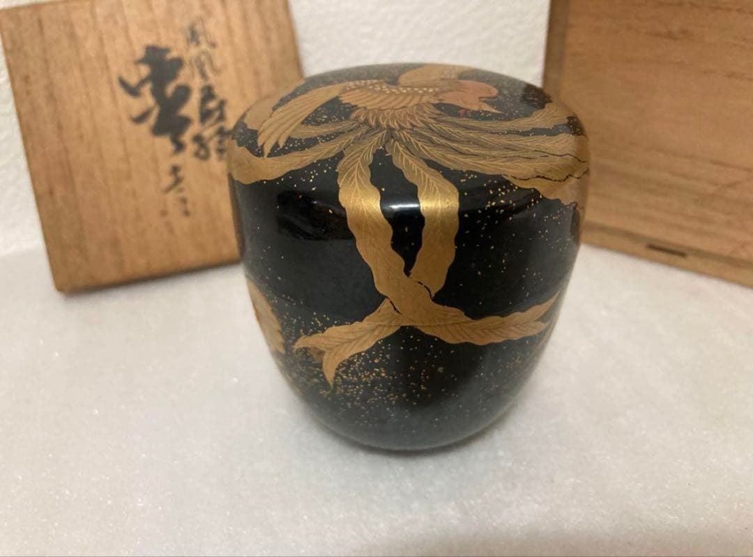 鳳凰蒔絵　棗　平野涛山　輪島塗　漆