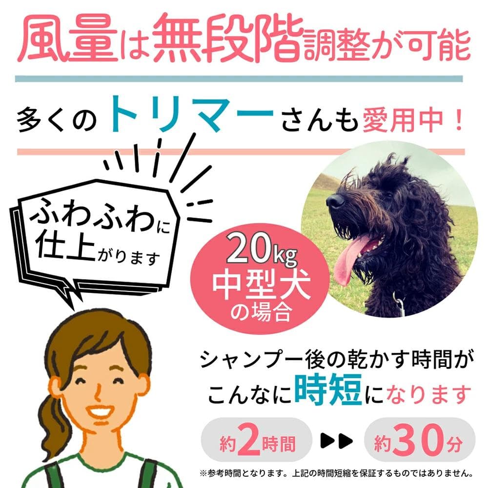 訳あり 業務用 ブラック 犬 ドライヤー ペットドライヤー スタンドセット