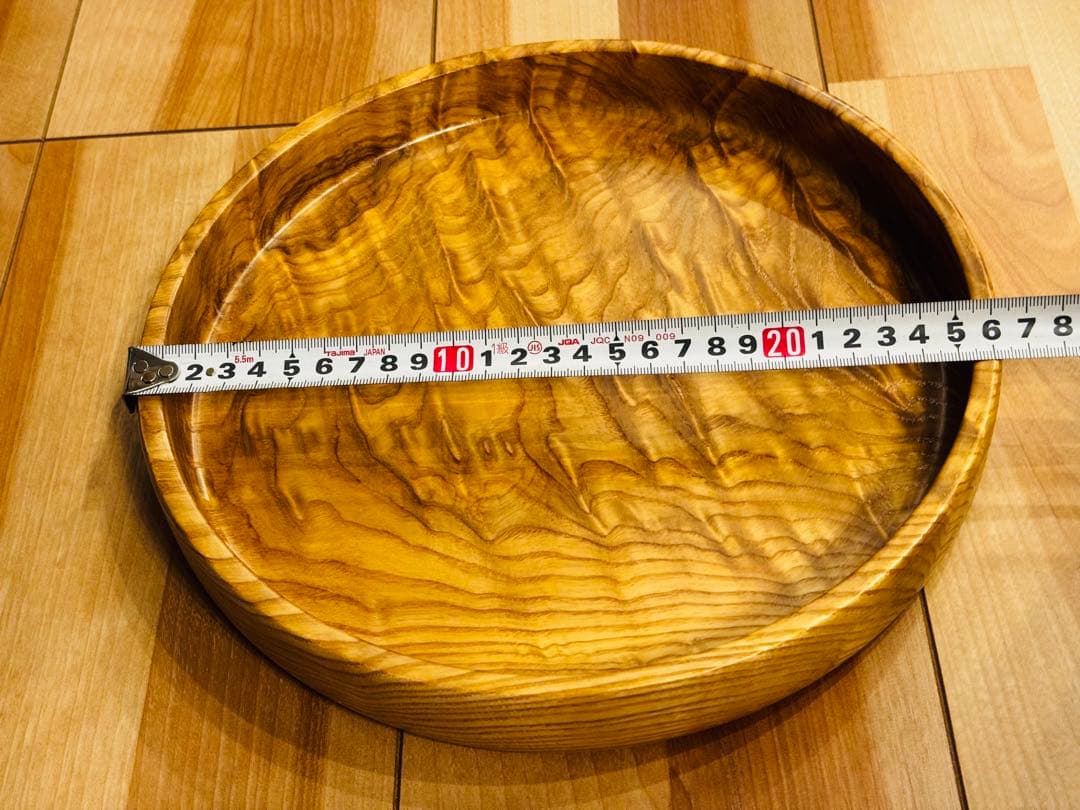希少 北海道工芸品 瘤杢 木製丸盆 昭和レトロ No.53