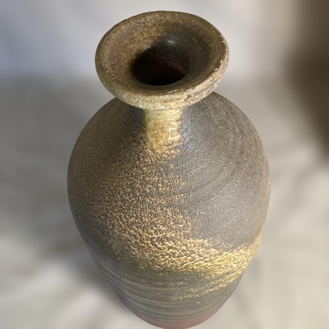 【武用真】備前焼の伝統　重要無形文化財　日本の名窯　武用真作　備前　細首大一輪入