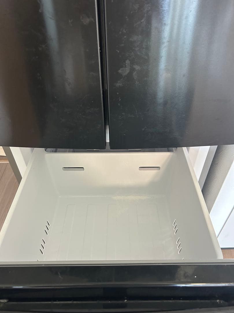 ブラック フレンチドア冷蔵庫　IRIS OHYAMA