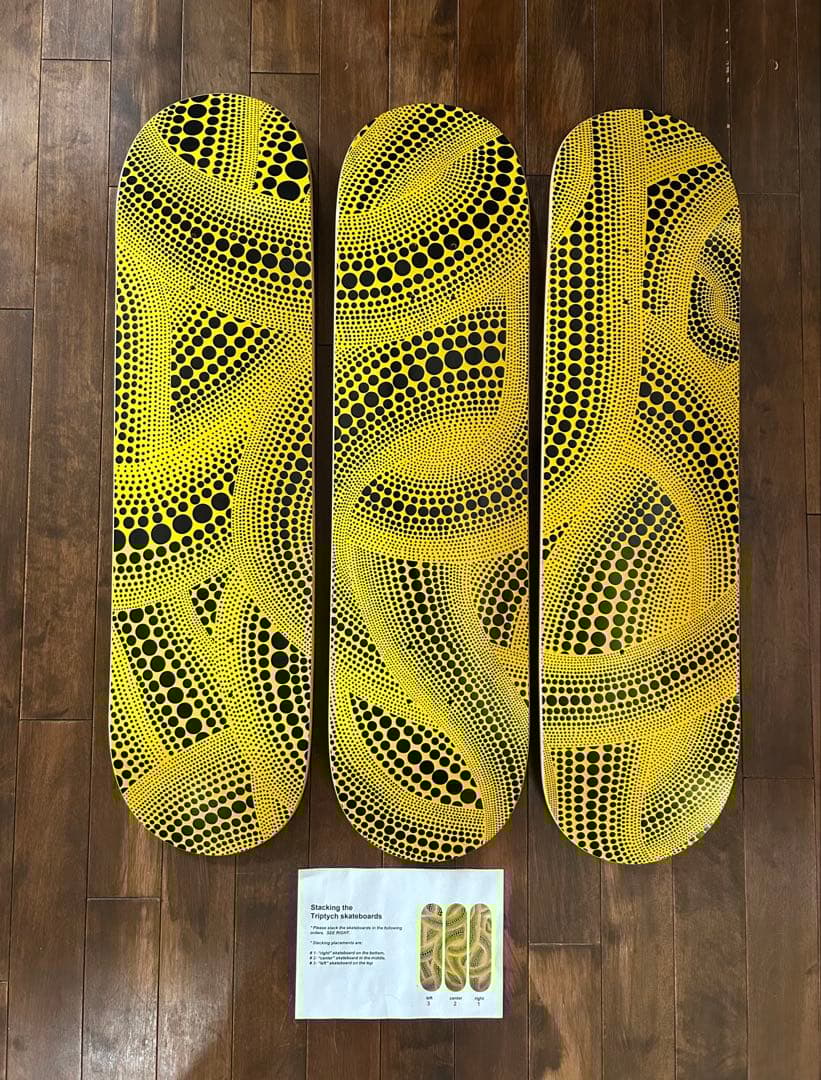 草間彌生 Yellow Trees Skateboard Triptych 3枚