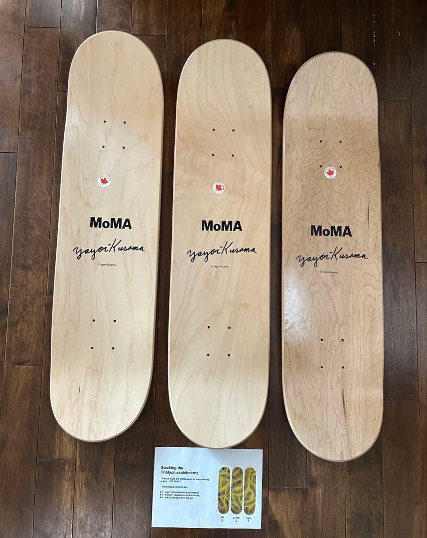 草間彌生 Yellow Trees Skateboard Triptych 3枚