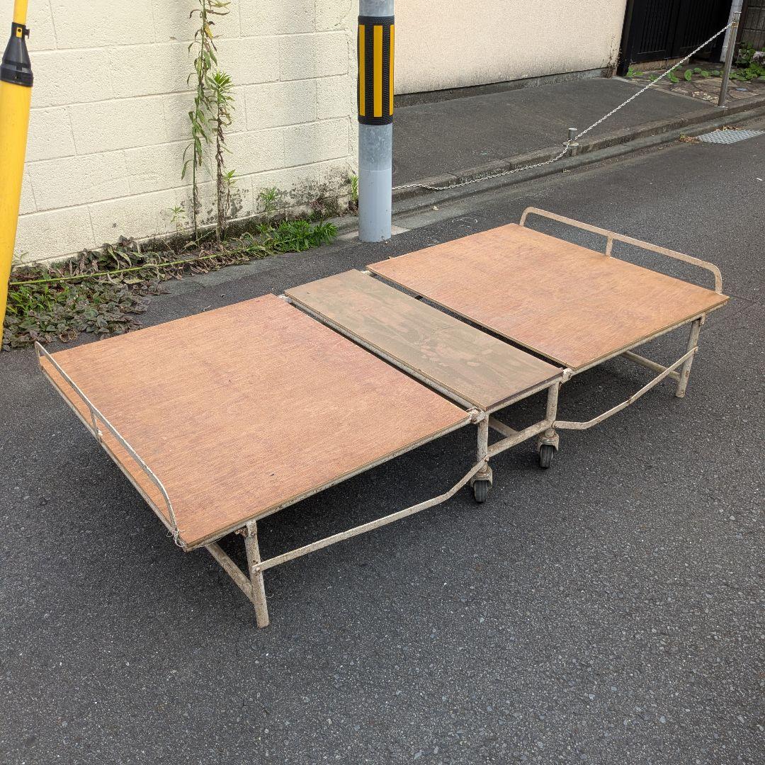 イギリスビンテージ 折り畳みベッド 簡易ベッド ビンテージ家具 インダストリアル