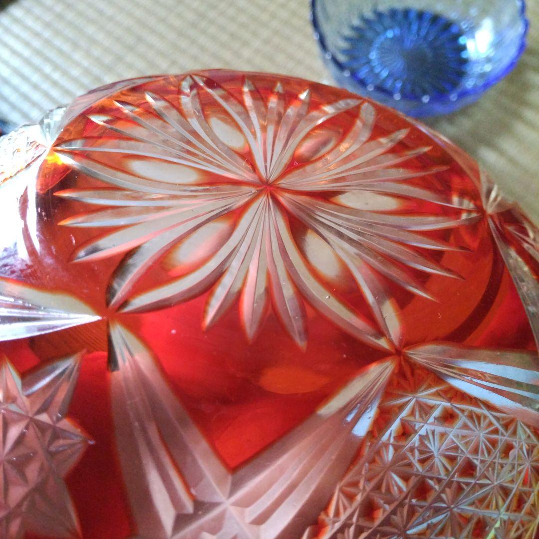 ガラス細工、さらに、器、カットガラス、切子グラス、菓子沙羅、食器