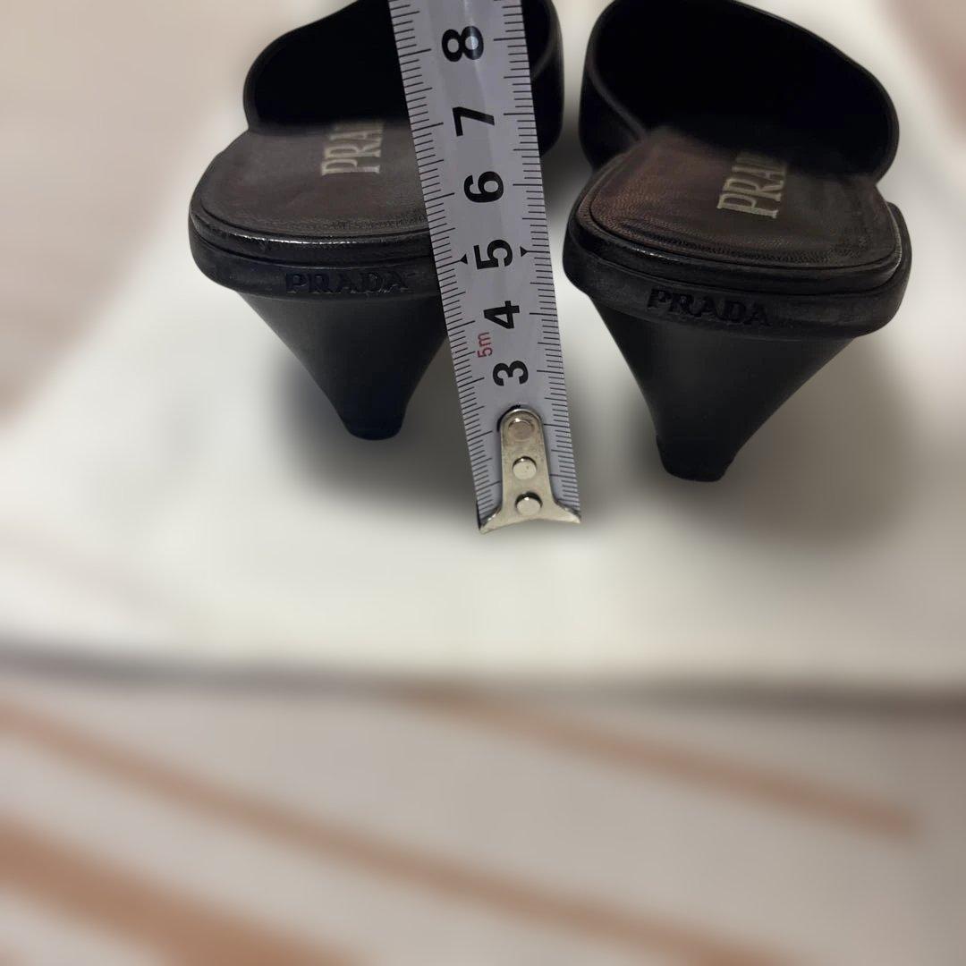 PRADA ブラックレザー ミュール 5cm