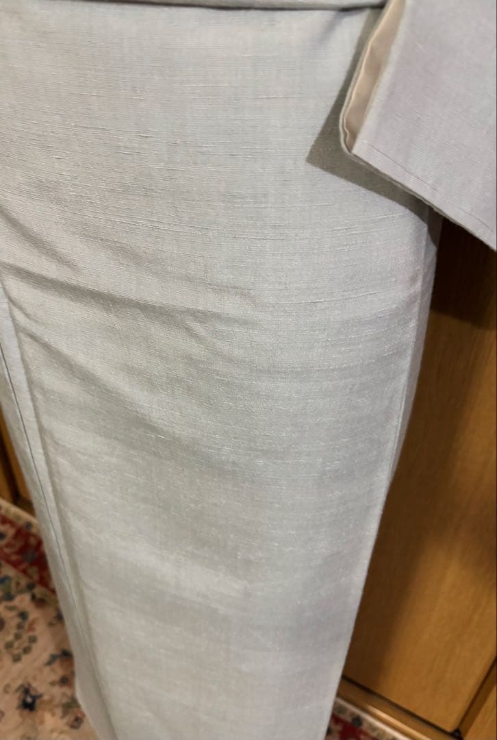 正絹袷　紅花紬調 未使用しつけ糸付き 無地　お洒落八掛 トール裄長