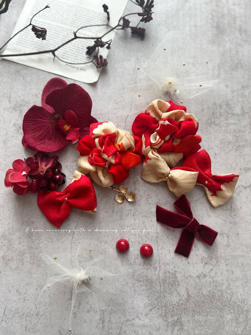 Ⓜ*︎様 七五三　七五三髪飾り　ヘッドドレス　着物髪飾り　リメイク髪飾り　055