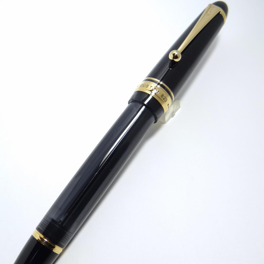 【未使用・買得】パイロット 万年筆 カスタム823P式 透明ブラック 14K-S