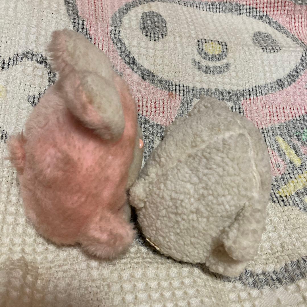 昭和レトロ　ヴィンテージ 学習研究社　学研　ウサギ＆ヒツジ　ぬいぐるみ　中古品