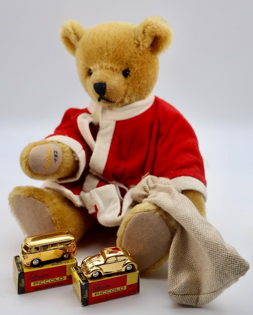 SCHUCO サンタクロース テディベア32cm ピッコロ２台付き