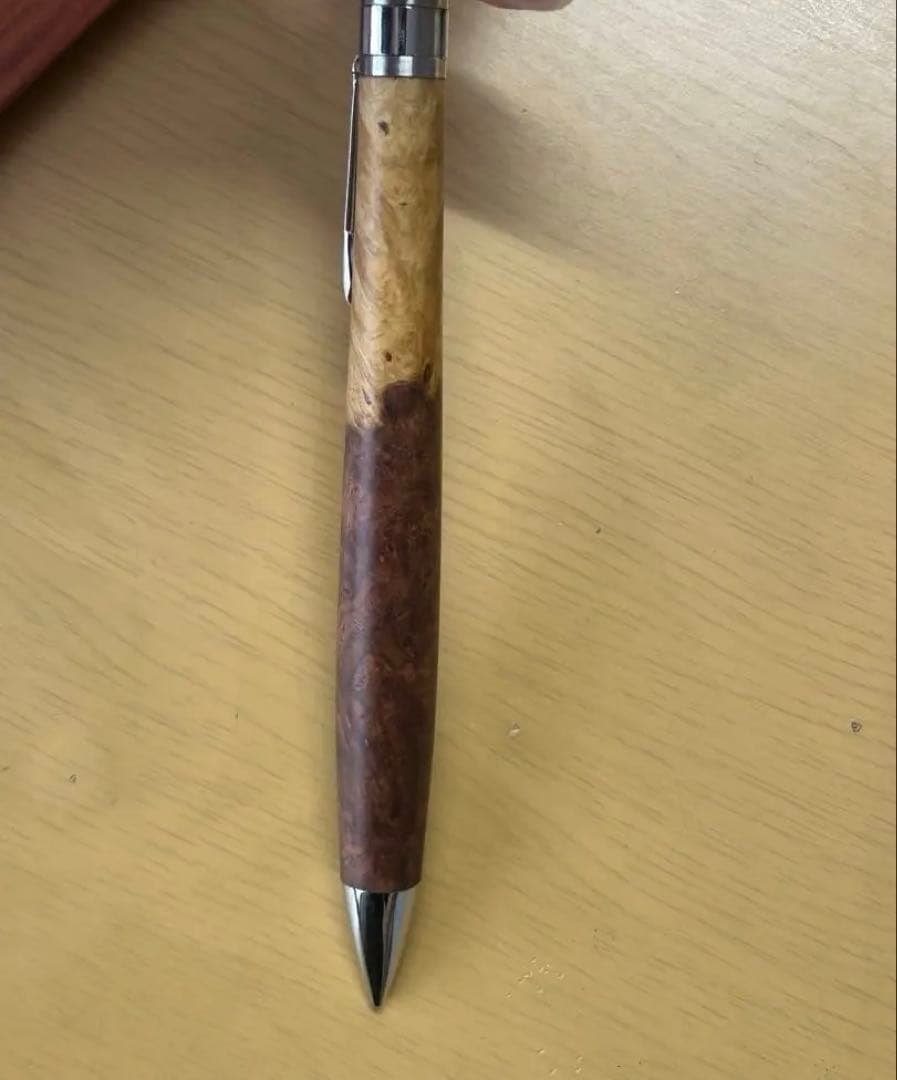 工房楔　極上花梨紅白こぶ杢　0.5ミリ　固定式口金付き