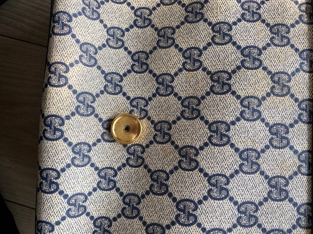 GUCCI GGパターン ショルダーバッグ ネイビー/アイボリー